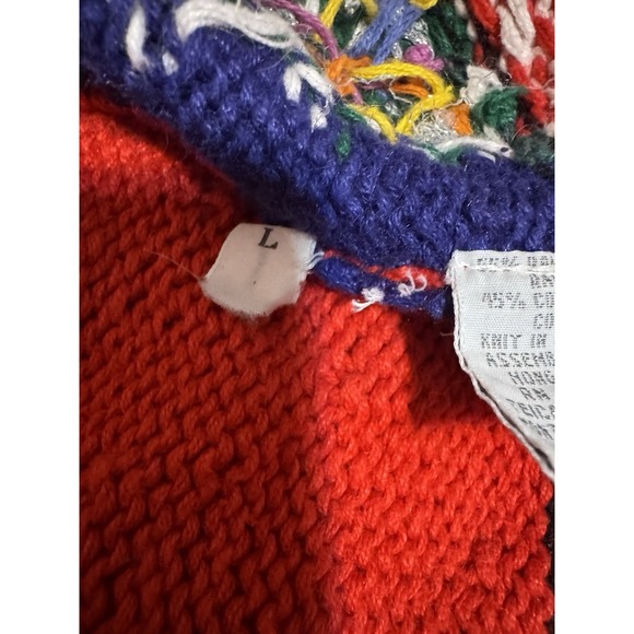 Vintage 1992 Marisa Christina Christmas Sweater L Gingerbread Houses Ugly Xmas - Picture 8 of 9